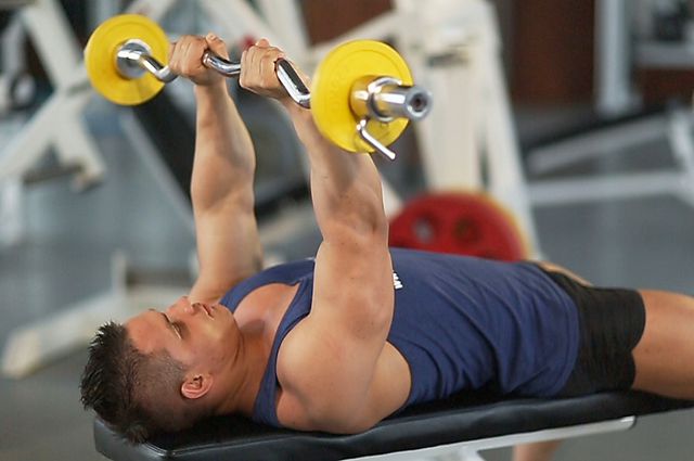 Photo of Lying Close-Grip Barbell Triceps Press To Chin exercise